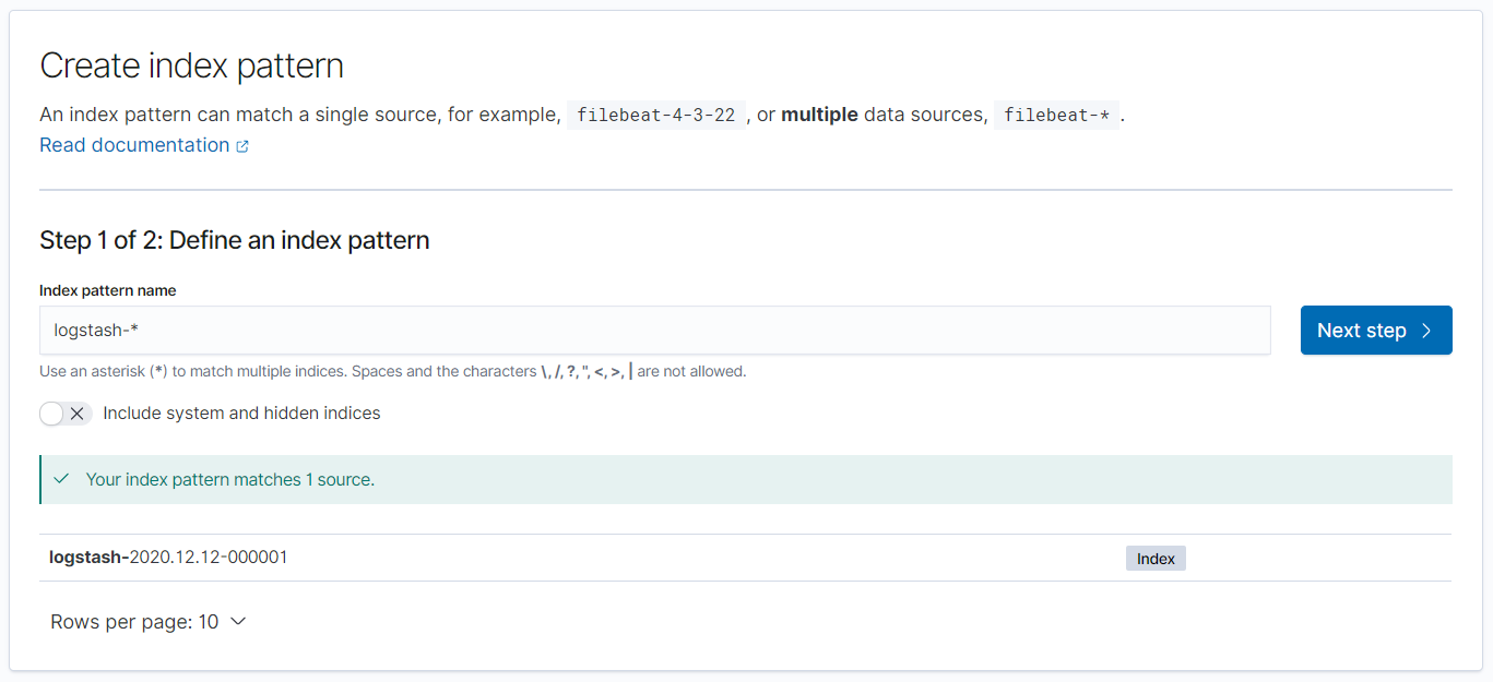 Logstash Index Pattern