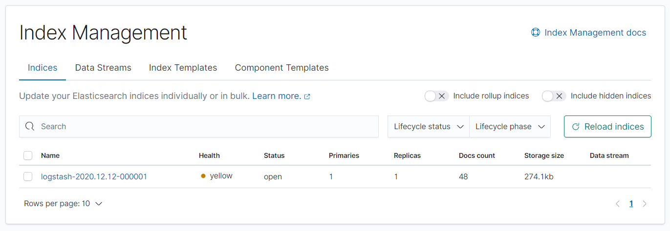 Logstash Index